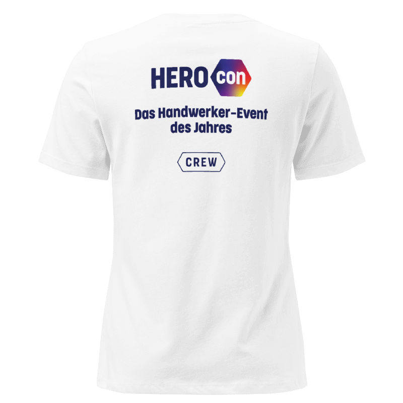 HEROcon Shirt weiß 2025 - Crew - Frauenschnitt